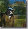 Boer op erf - Olieverf - 50x45