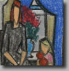 Moeder en kind - Pastel - 61x31